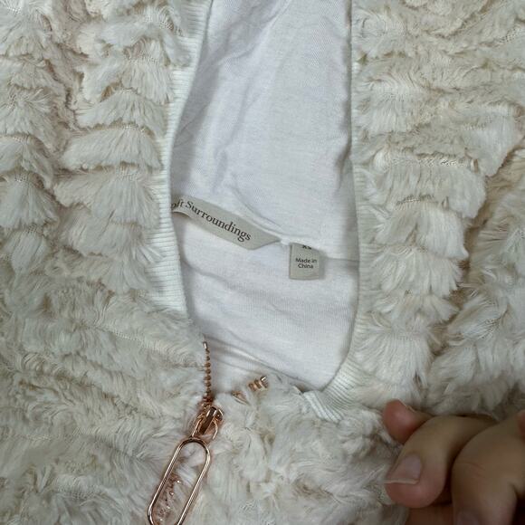Soft Surroundings Ivory Novella Teddy Fuzzy Soft Zip Tunic Sweater Jacket XS - Picture 14 of 16